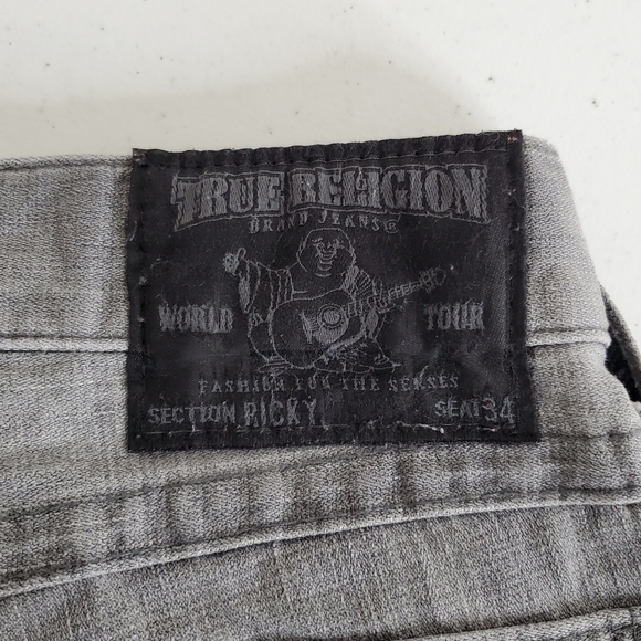 True Religion Ricky Straight Jeans Men's 34 Horseshoe Flap Back Pockets USA Made - Picture 15 of 15